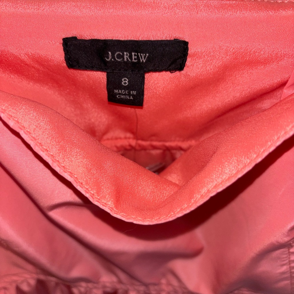 J.Crew Coral Pink Taffeta Tiered Maxi Dress Square Neck Size 8 Cottagecore NWT - Picture 6 of 8
